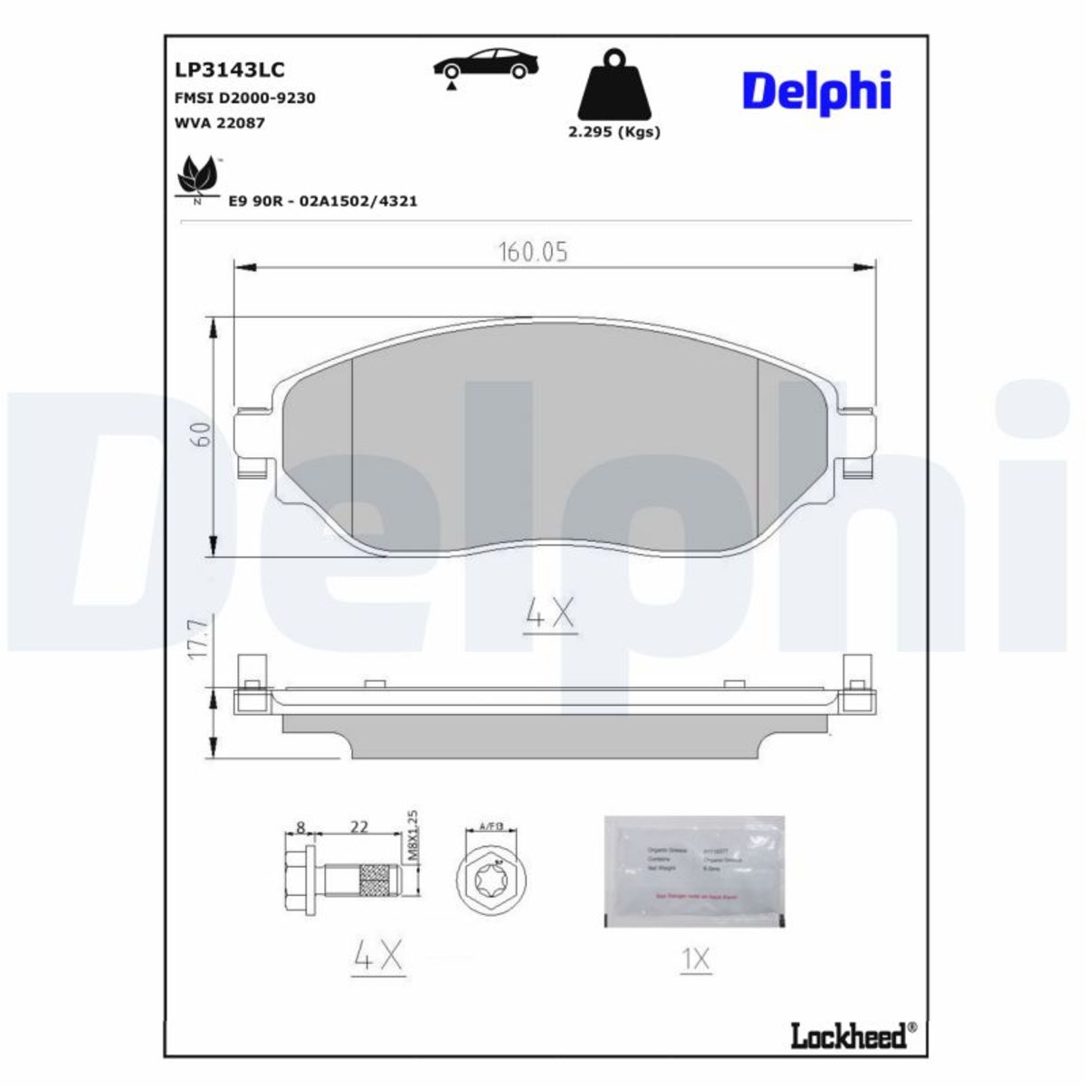 Bremsbelagsatz DELPHI LP3143LC
