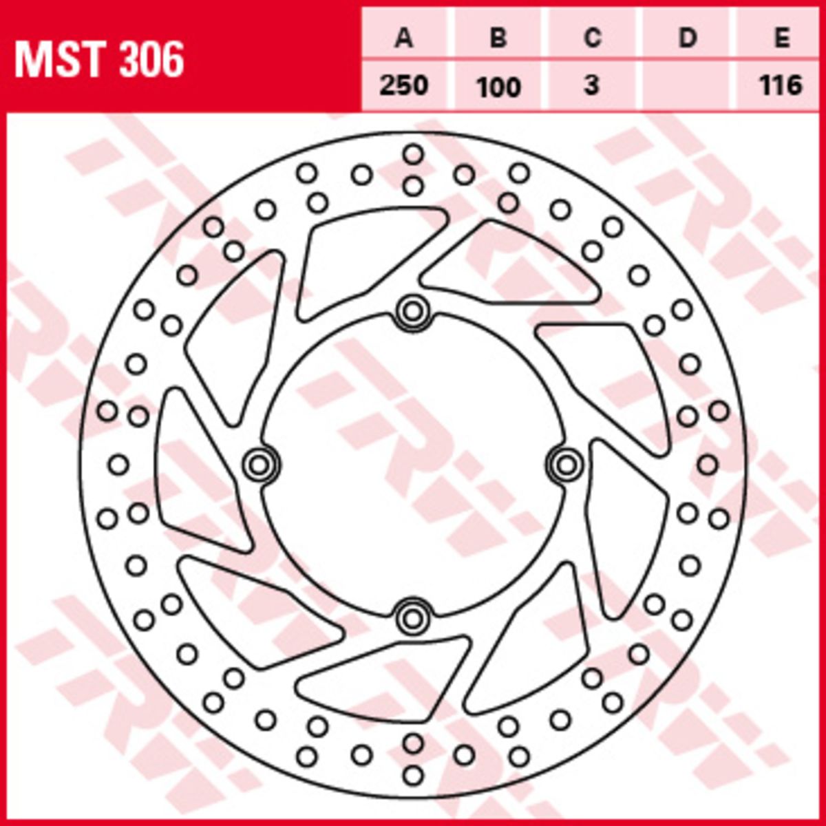 Disco freno TRW MST306, 1 Pezzo