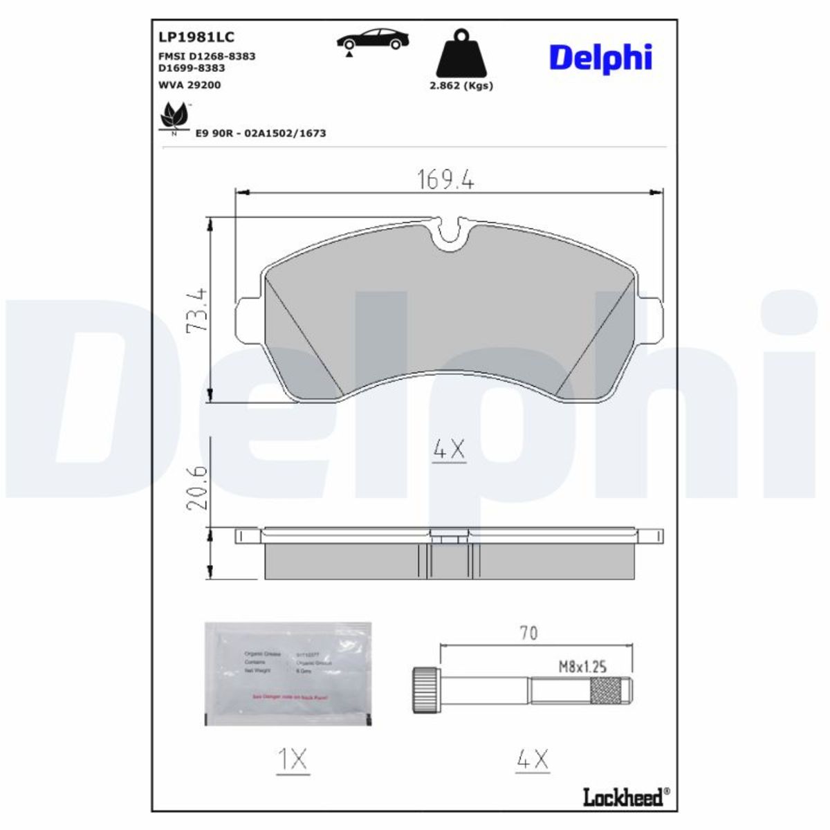 Bremsbelagsatz DELPHI LP1981LC