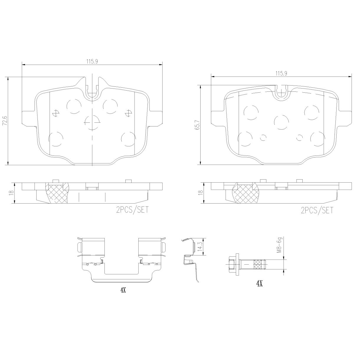 Bremsbelagsatz BREMBO P06101NX