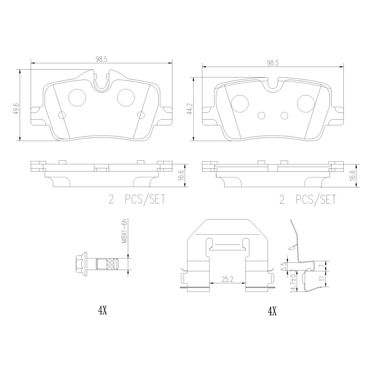 Bremsbelagsatz BREMBO P06113NX