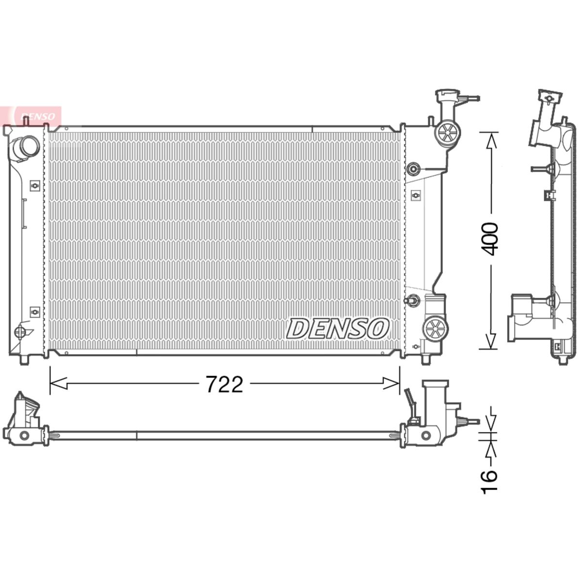 Denso Kühler, Motorkühlung Größe 16.0 Drm50098