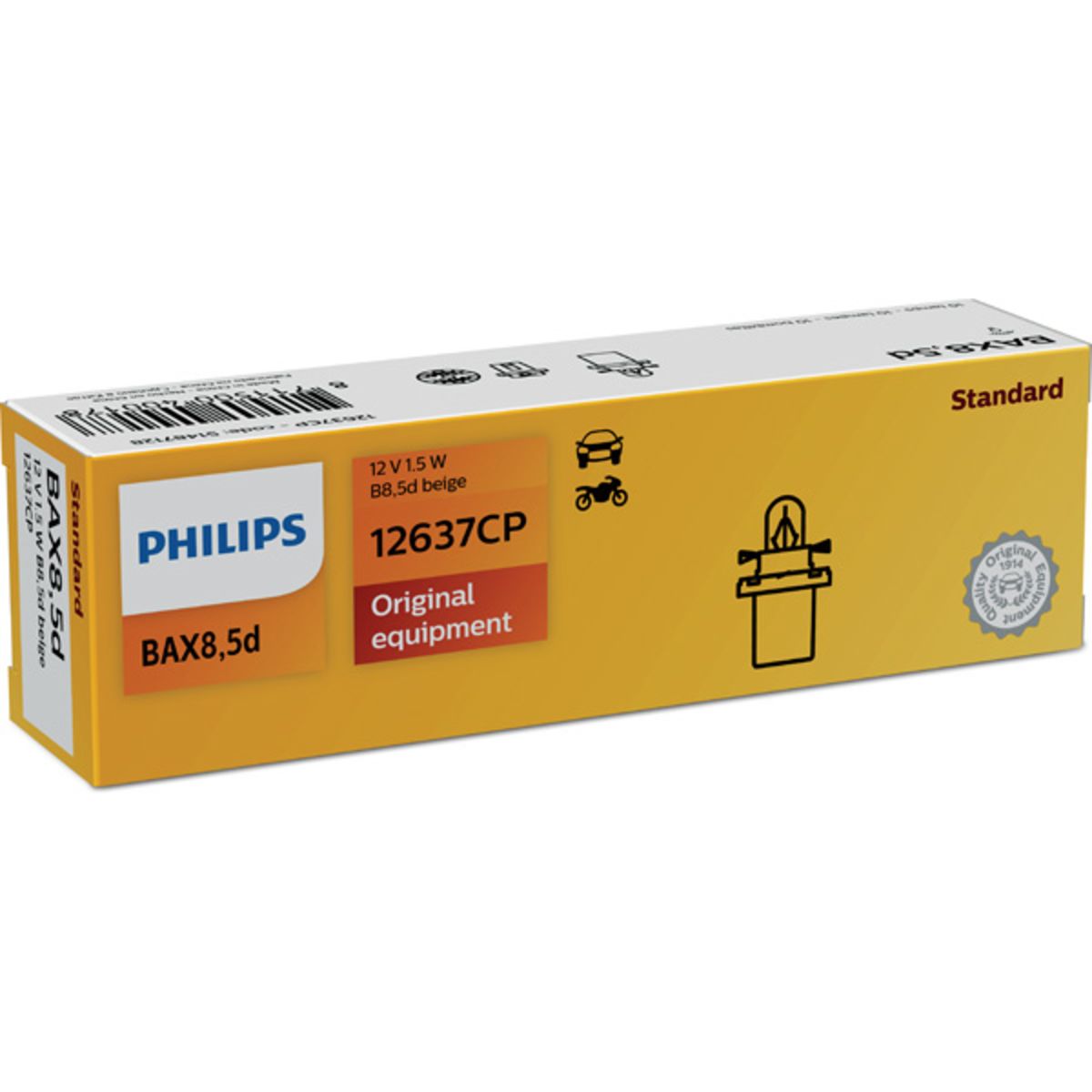 Ampoule secondaire PHILIPS PB5 Beige 12V, 1,5W, 10 pièce