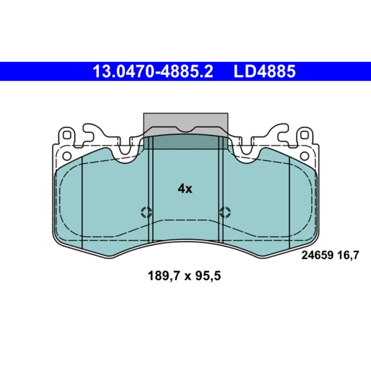 Bremsbelagsatz ATE 13.0470-4885.2, Vorne, Keramik