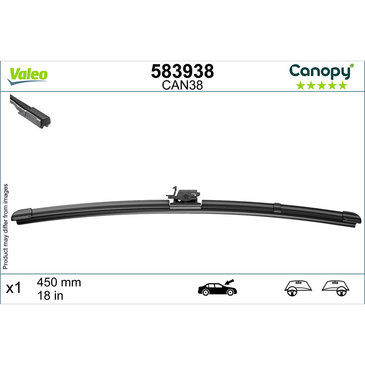 Wisserblad  Canopy , 450mm, Voor, 1 Stuk