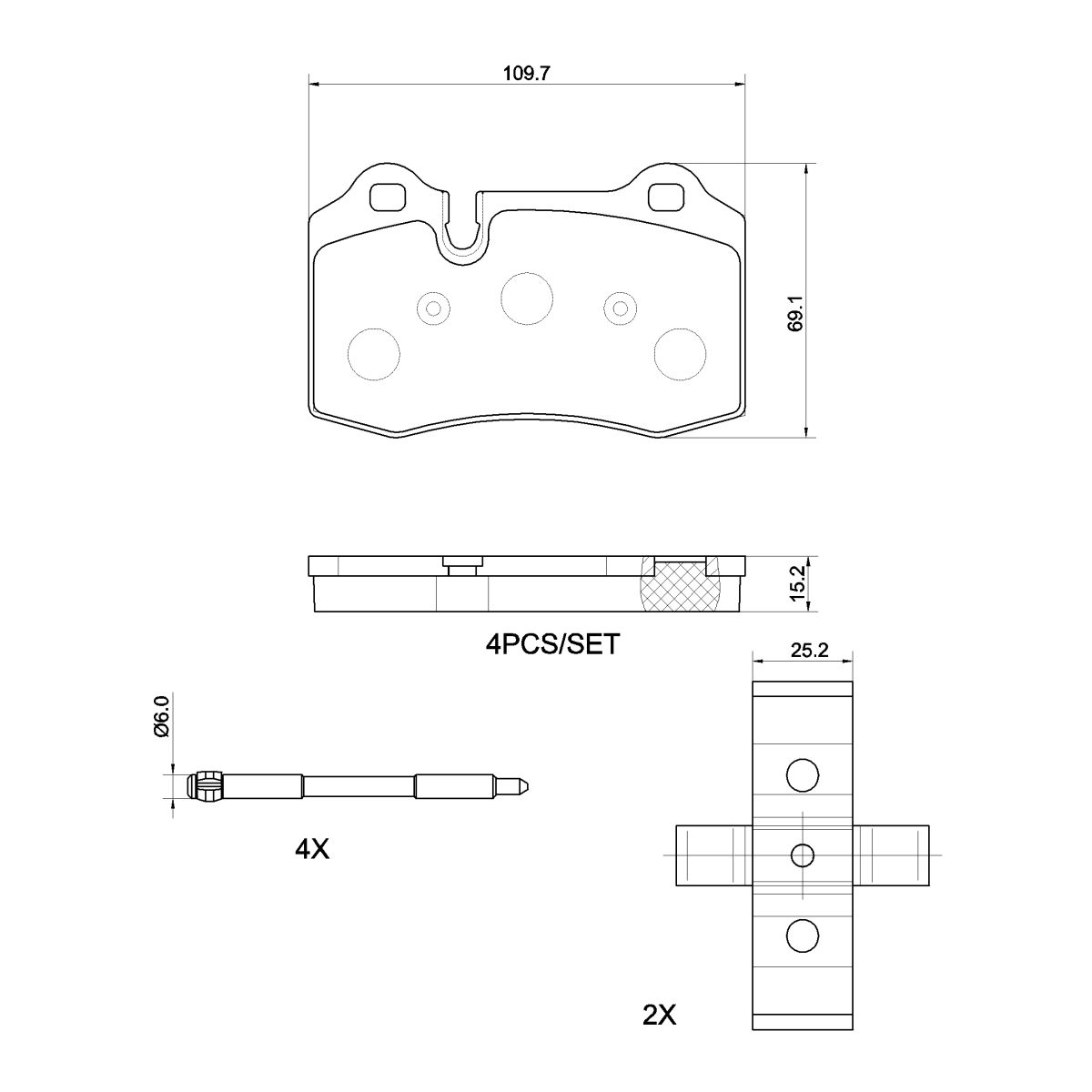 Bremsbelagsatz BREMBO P 48 007
