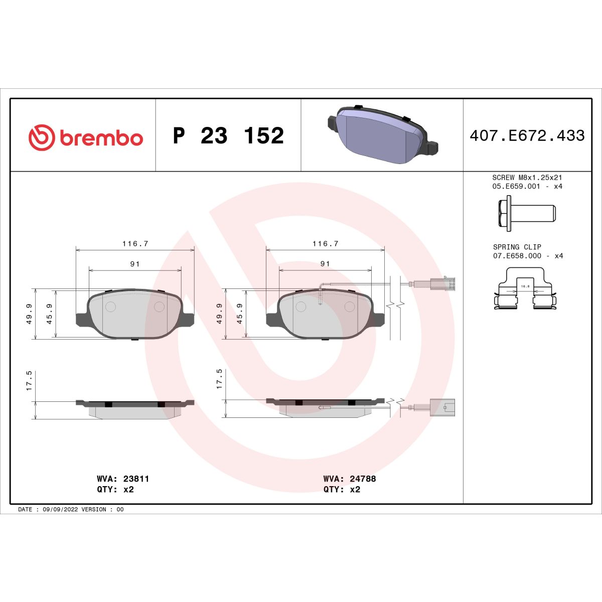 Image of Remblokset  Xtra , achter