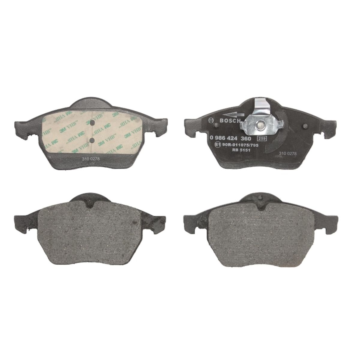 Bosch Jeu De Plaquettes De Frein 0 986 424 360, Avant