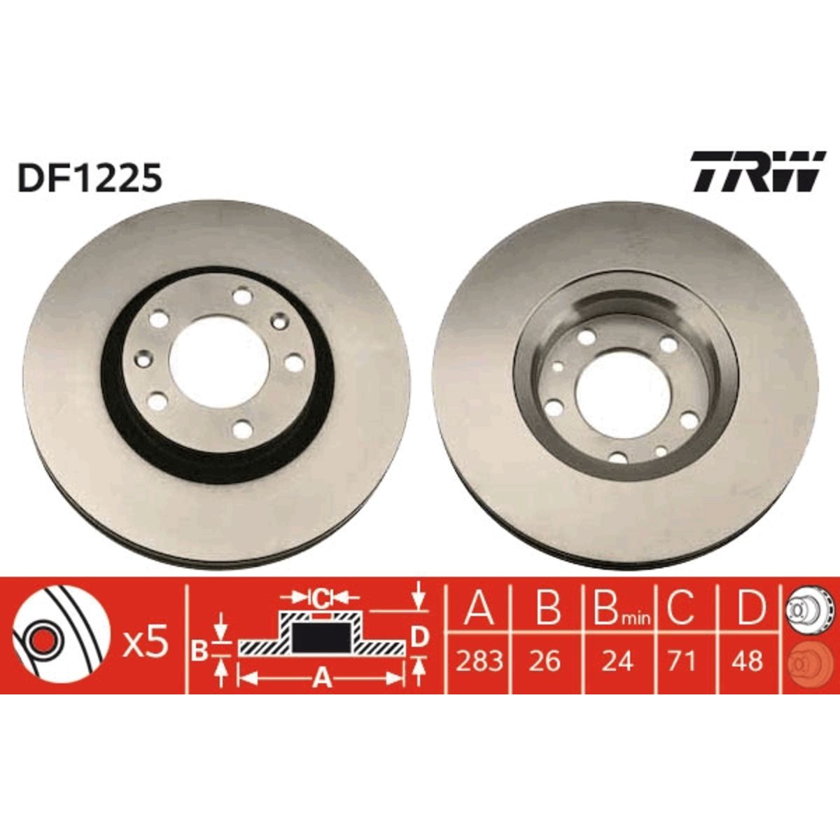 Trw Disque De Frein Df1225 - Image 4