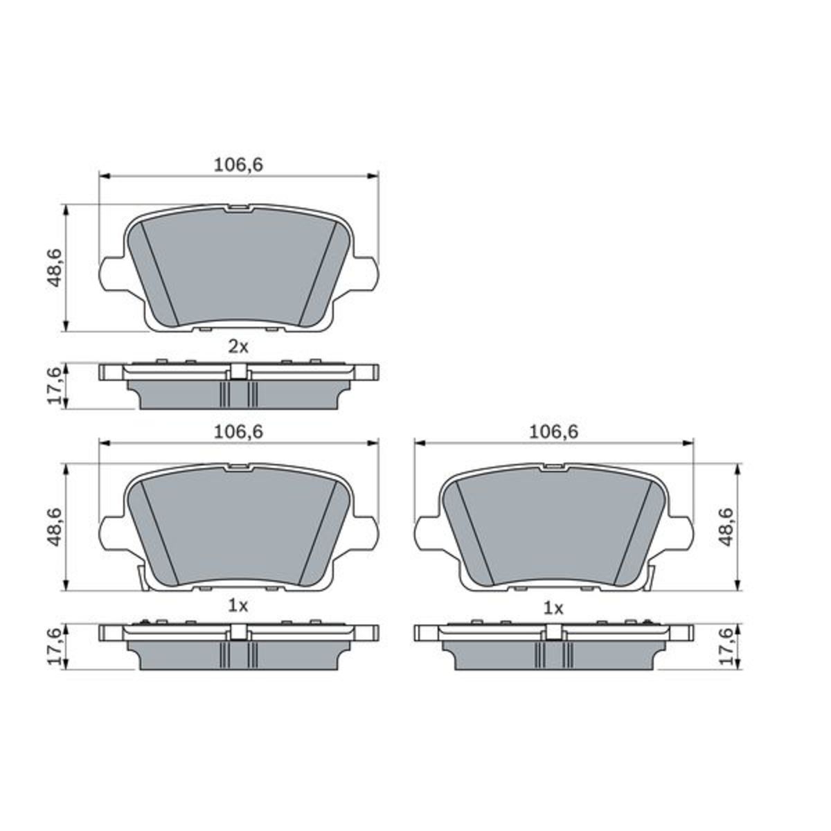 Set di pastiglie freno BOSCH 0 986 424 872, posteriore