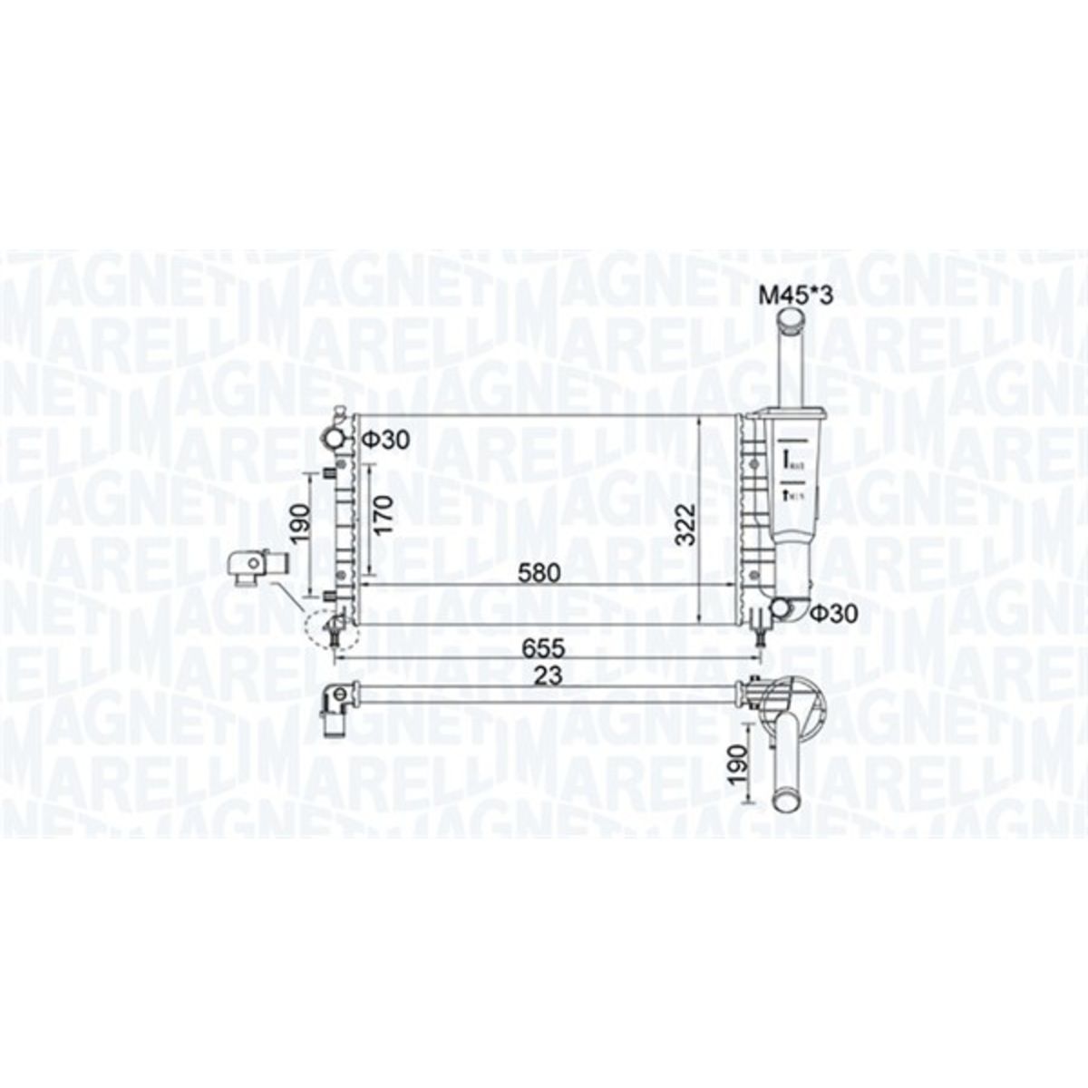 Magneti Marelli Radiator, Motorkoeling 350213183600