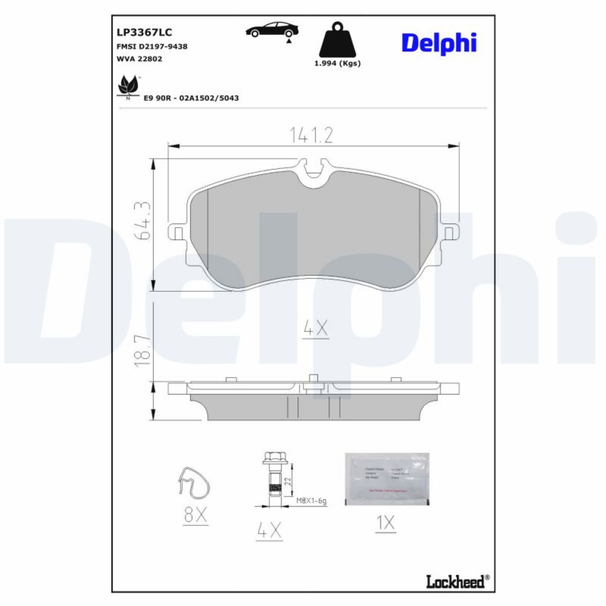 Bremsbelagsatz DELPHI LP3367LC