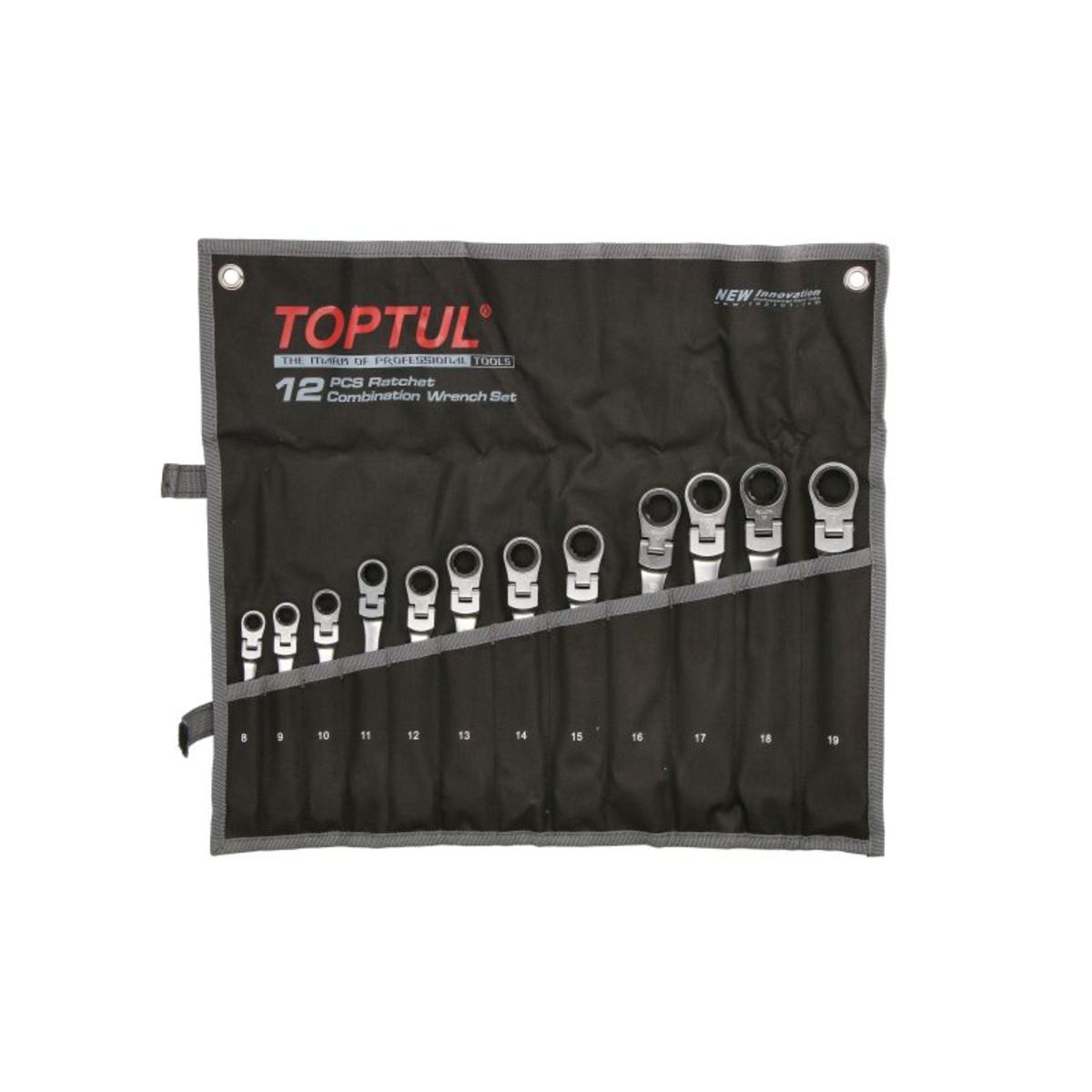 Ratelsleutel set TOPTUL 12st 8 9 10 11 12 13 14 15 16 17 18 19mm