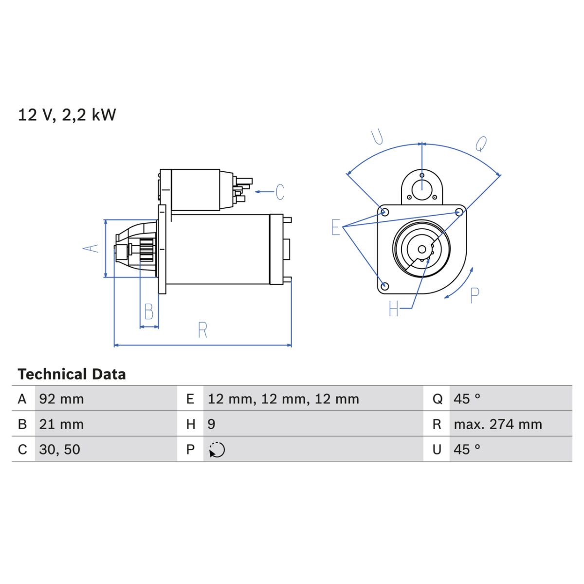 Bosch Démarreur 0 986 016 210