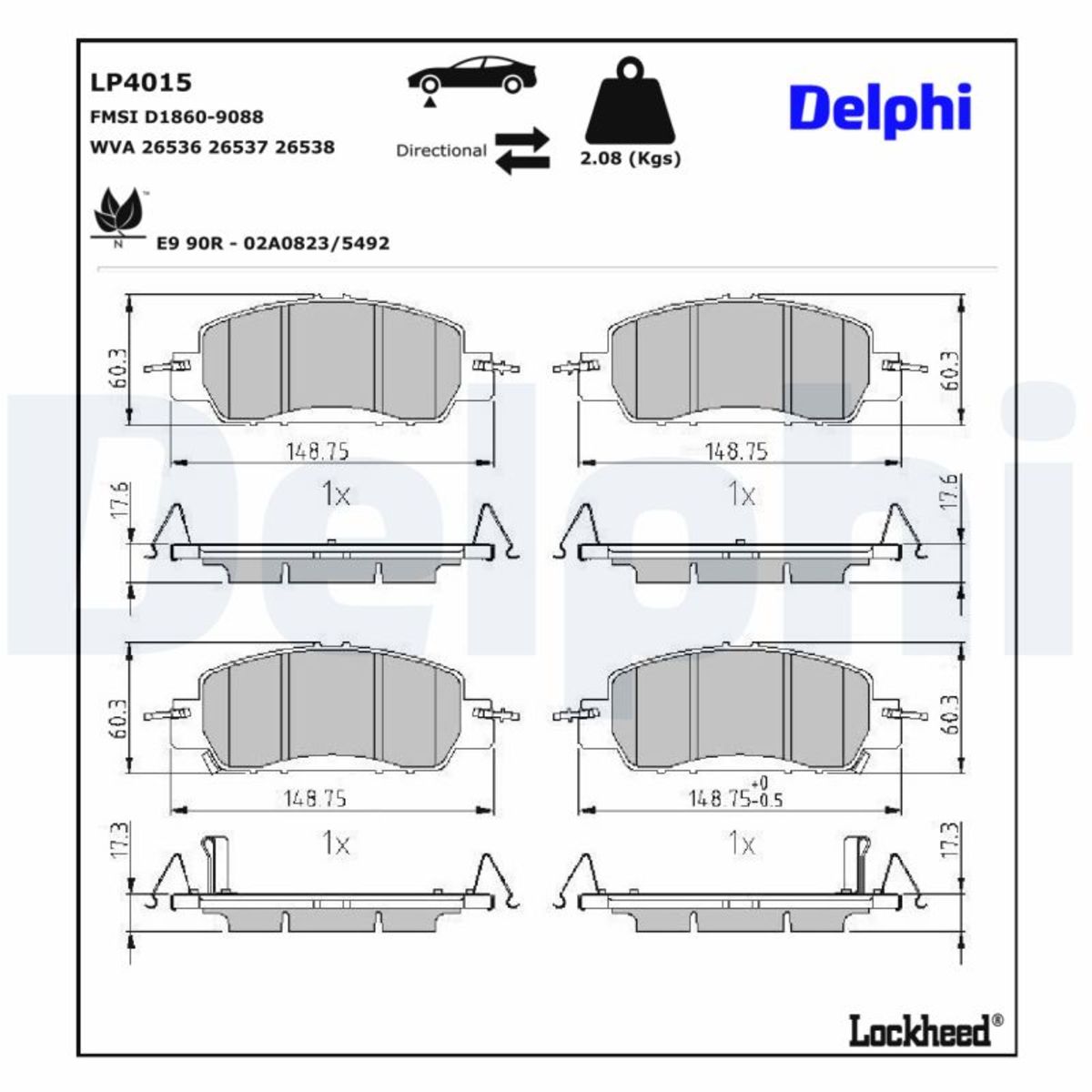Delphi Bremsbelagsatz Lp4015