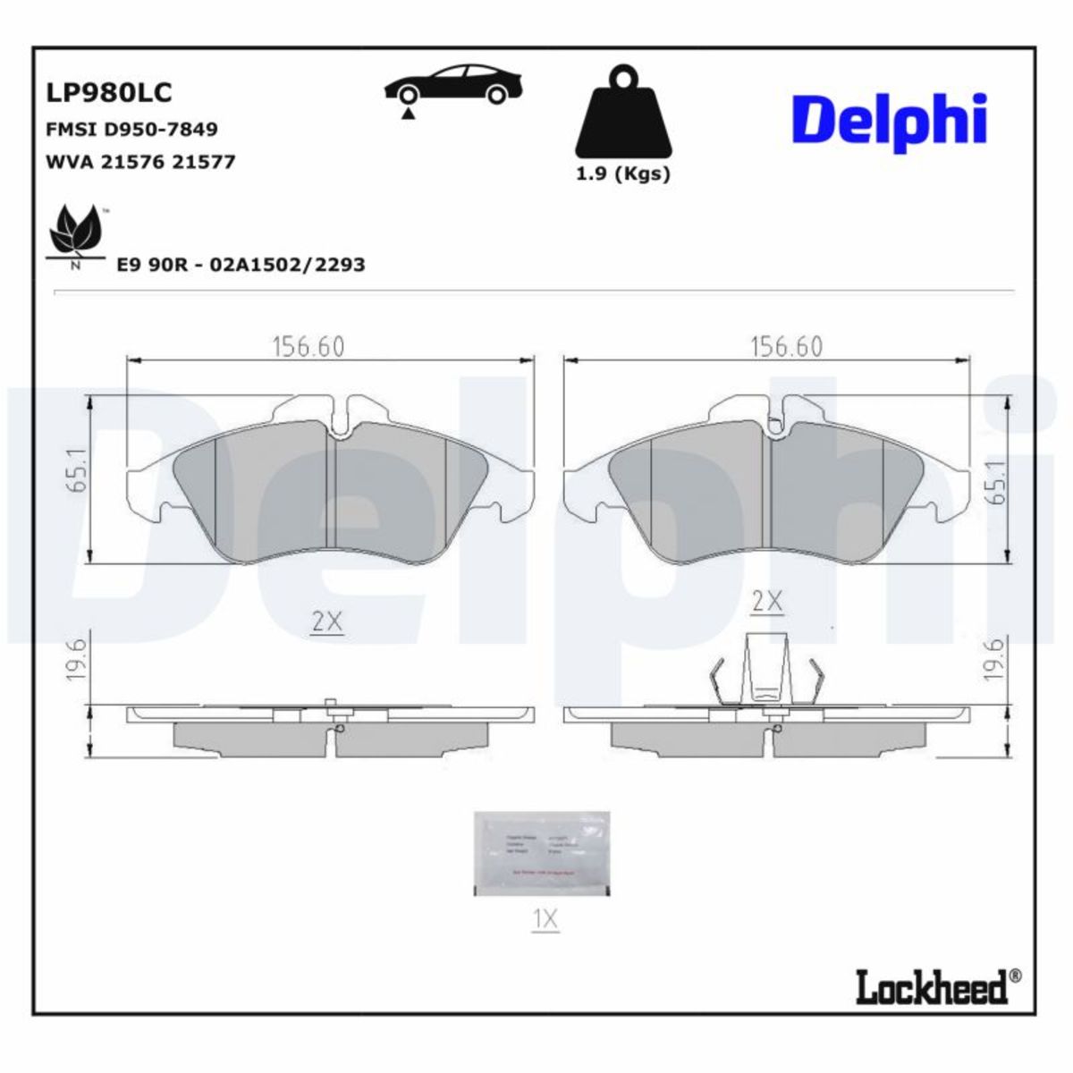 Bremsbelagsatz DELPHI LP0980LC