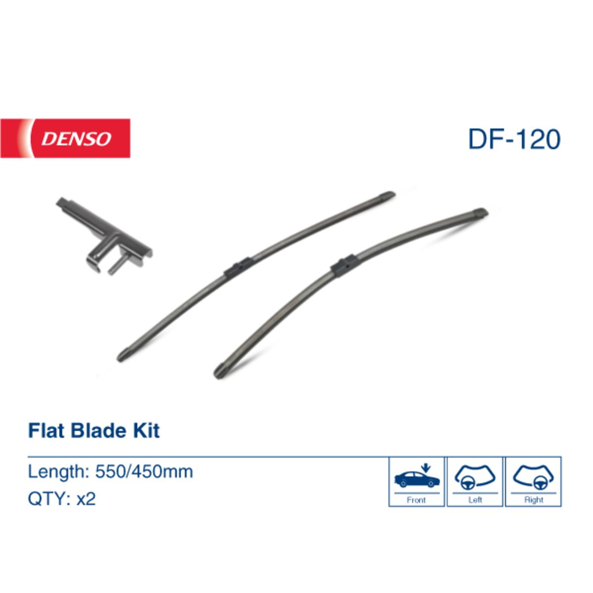 Denso Wischblatt Flat Blades 550/450Mm, Vorne, Stück Größe 2 Df-120