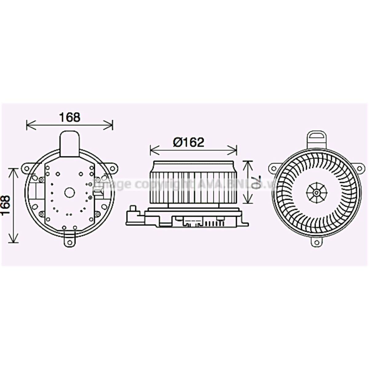 Motore elettrico, ventola interna AVA COOLING TO8740