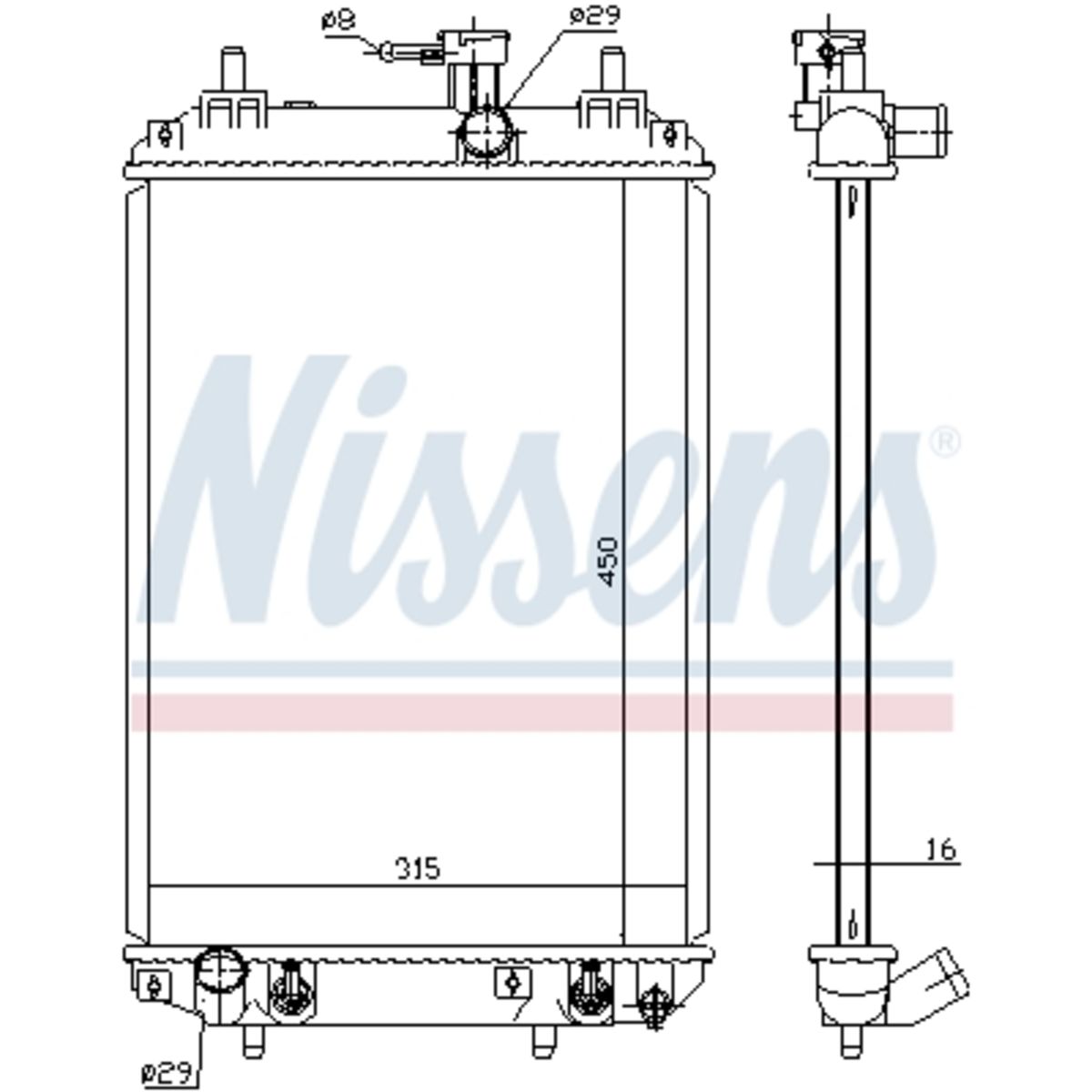 Radiator, motorkoeling