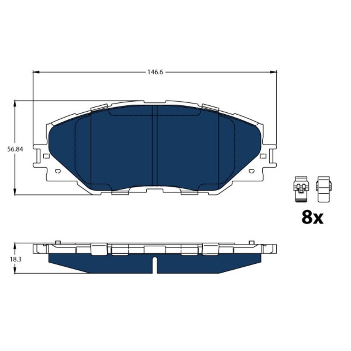 Trw Set Di Pastiglie Freno Gdb3424bte, Anteriore