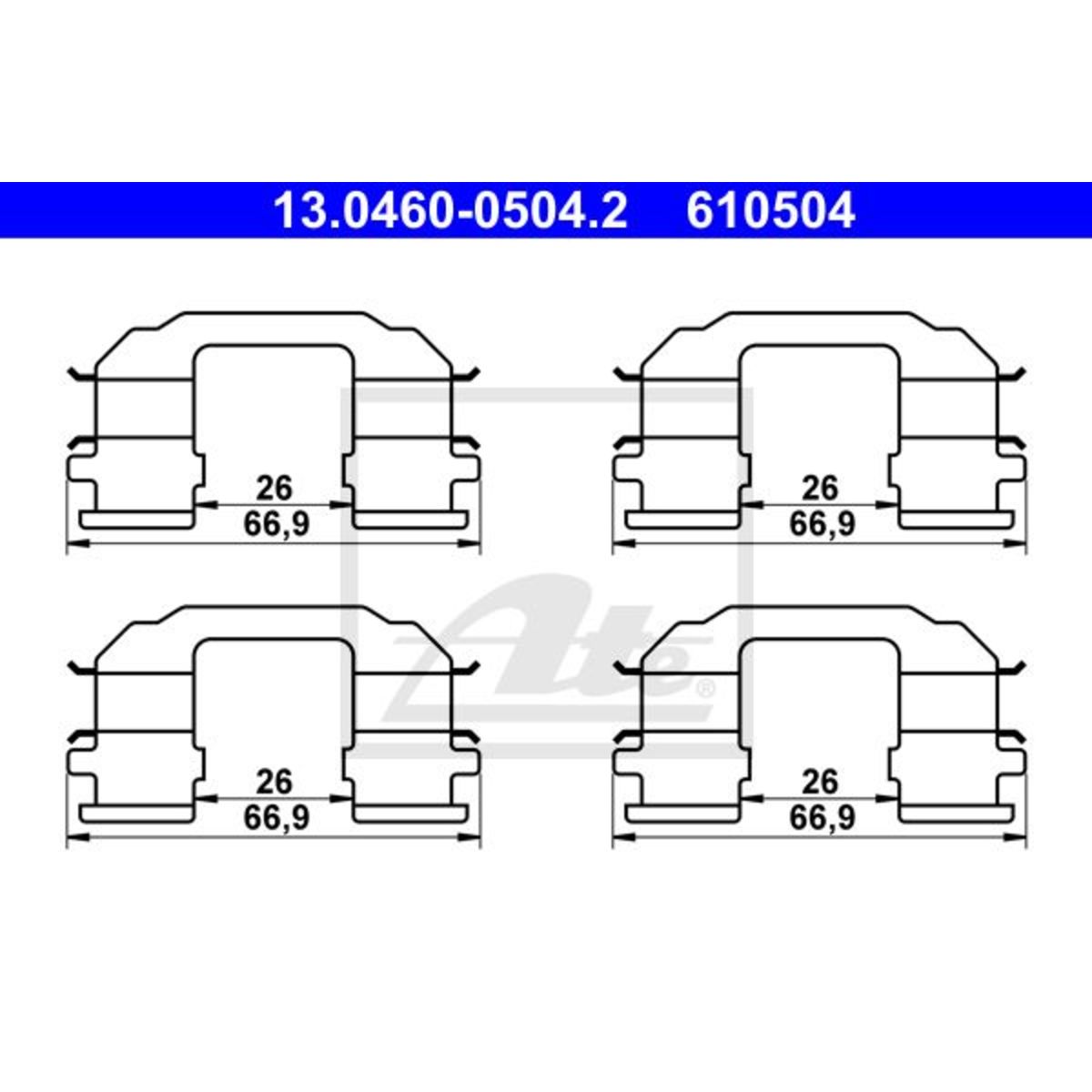 Ate Toebehorenset, schijfremblok  13.0460-0504.2