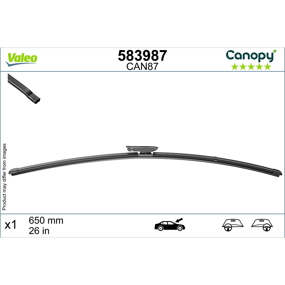 Image of Wisserblad  Canopy , 650mm, Voor, 1 Stuk