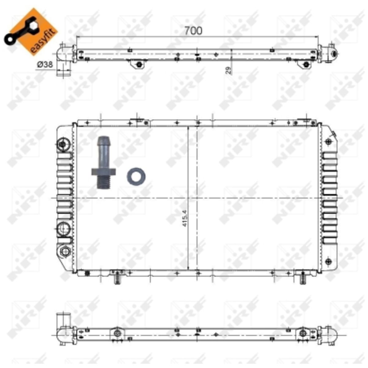 Nrf Radiador, Refrigeración De Motor Easy Fit 52063