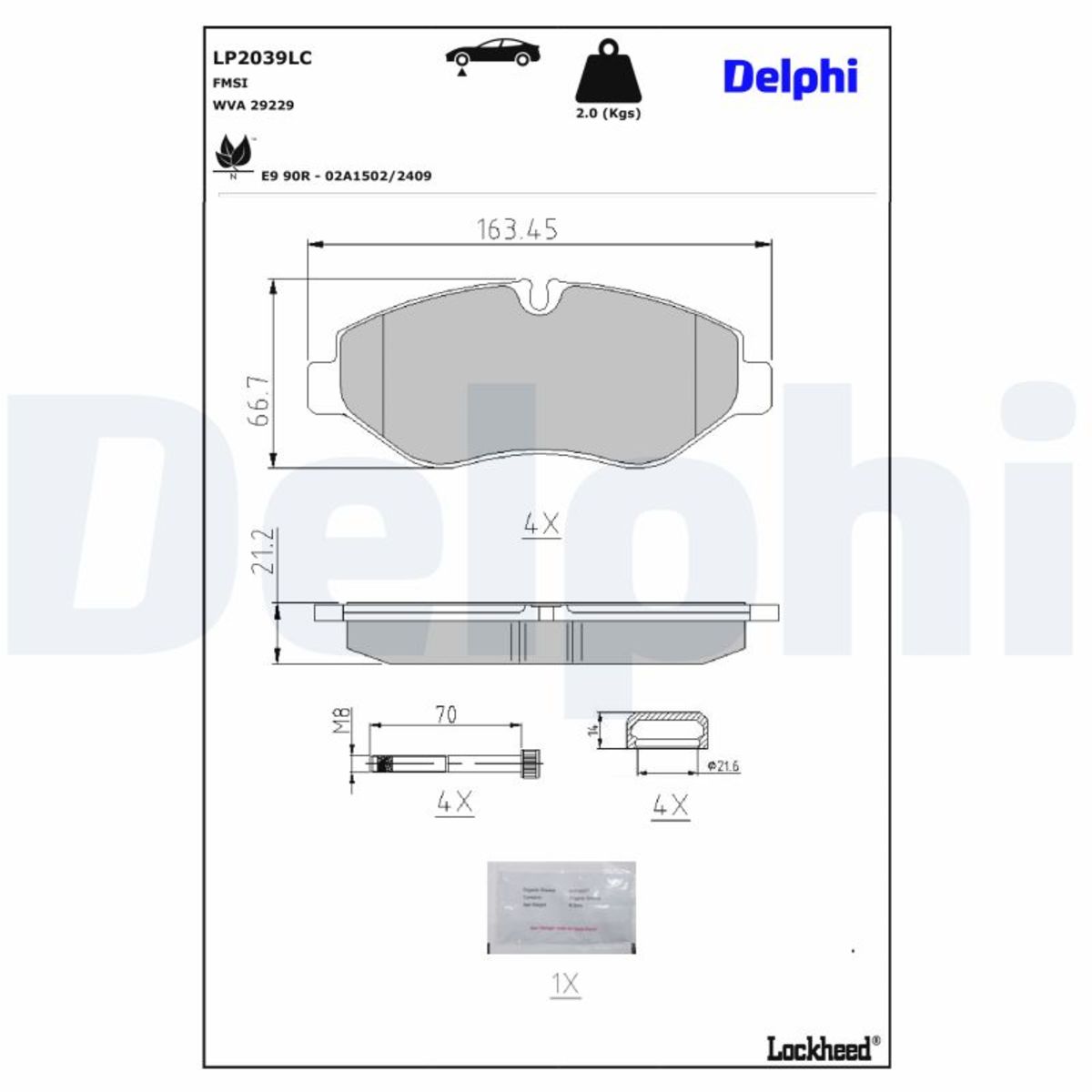 Bremsbelagsatz DELPHI LP2039LC