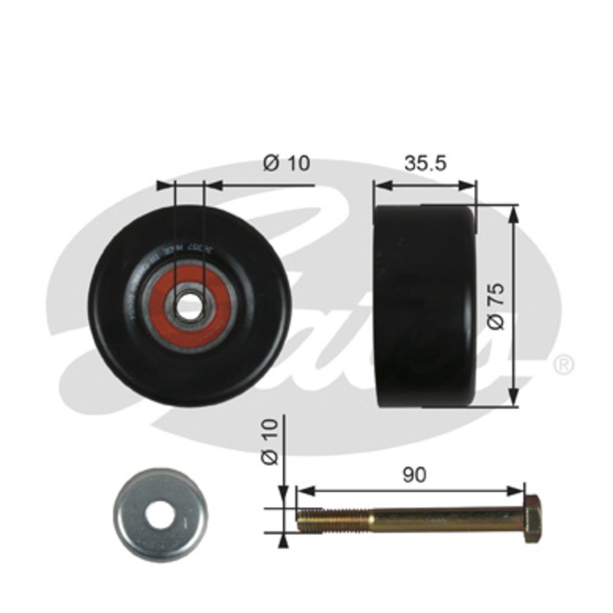 Image of Spanrol/geleiderpoelie, V-riem DriveAlign®