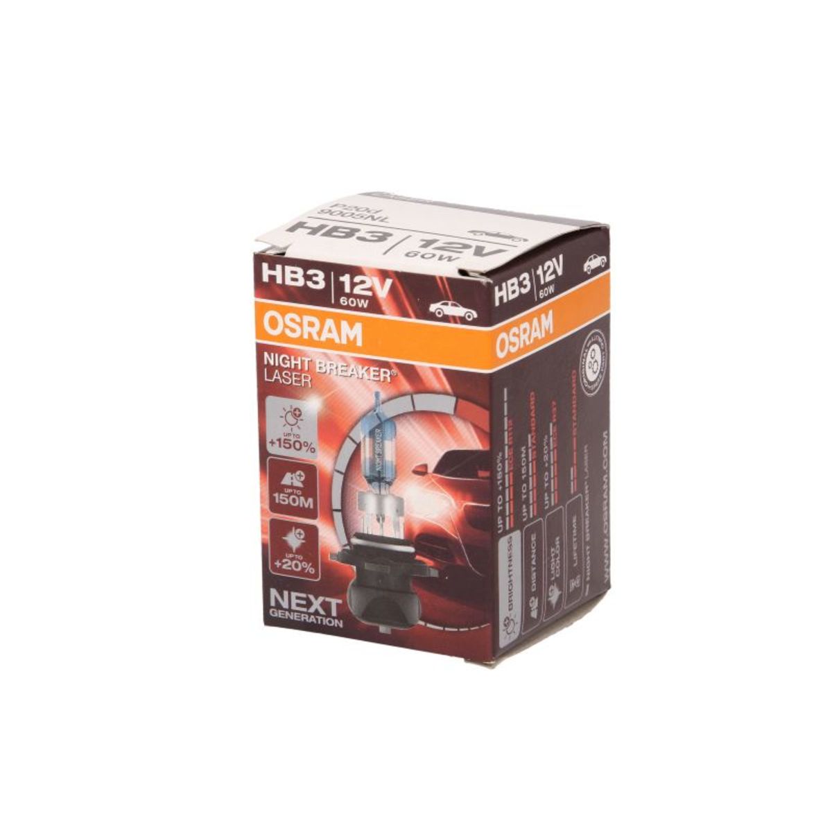 Ampoule halogène OSRAM HB3 Night Breaker Laser 12V, 60W