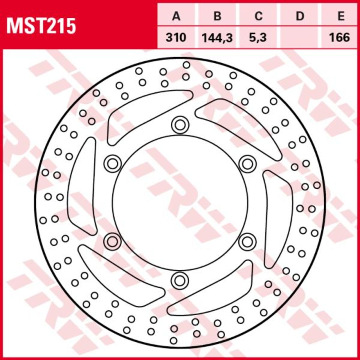Disque de frein TRW MST215, 1 pièce