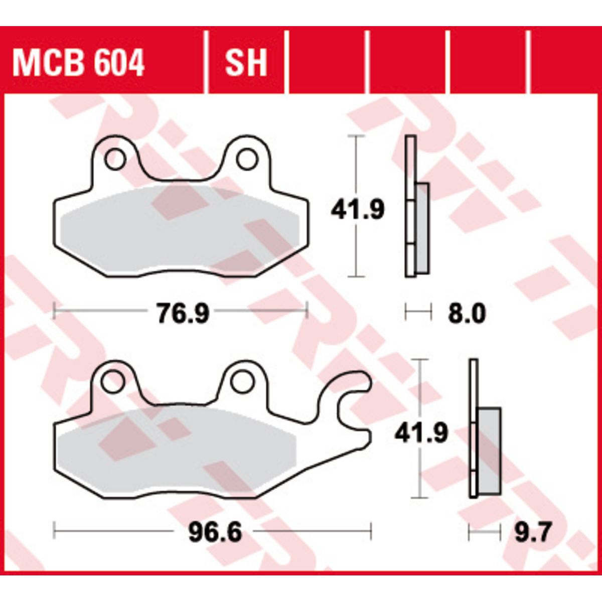 Bremsbelagsatz, ohne Straßenzulassung TRW MOTO MCB604SH