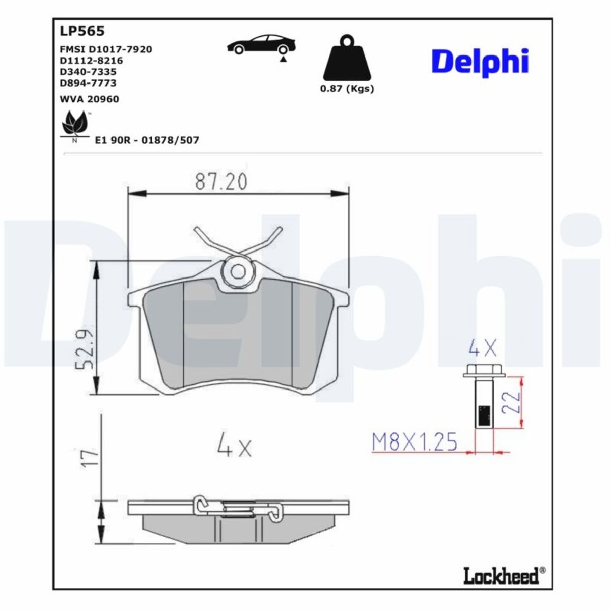 LP565 DELPHI 20960 Remblokken | prijs en ervaringen