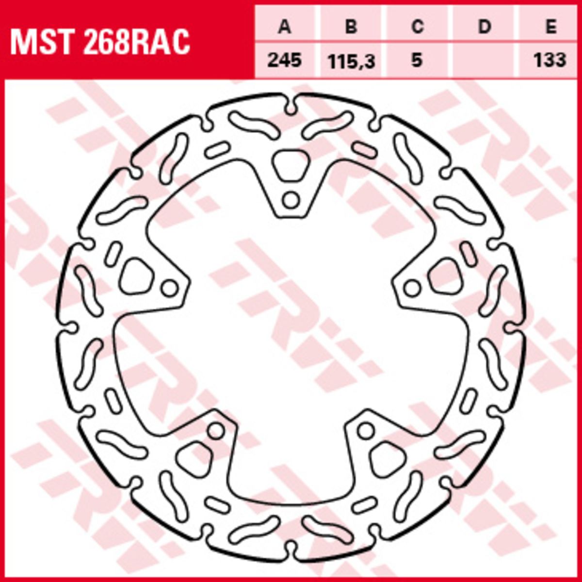 Disco freno TRW MST268RAC, 1 Pezzo