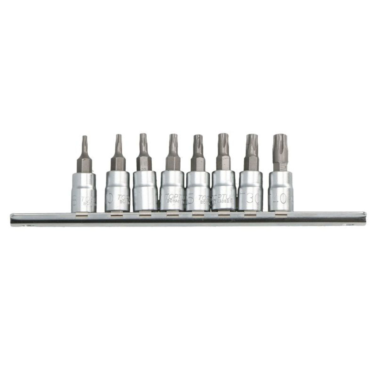 Image of TORX dopsleutelset  1/4 inch 8 Stuk T8, T10, T15, T20, T25, T27, T30, T40