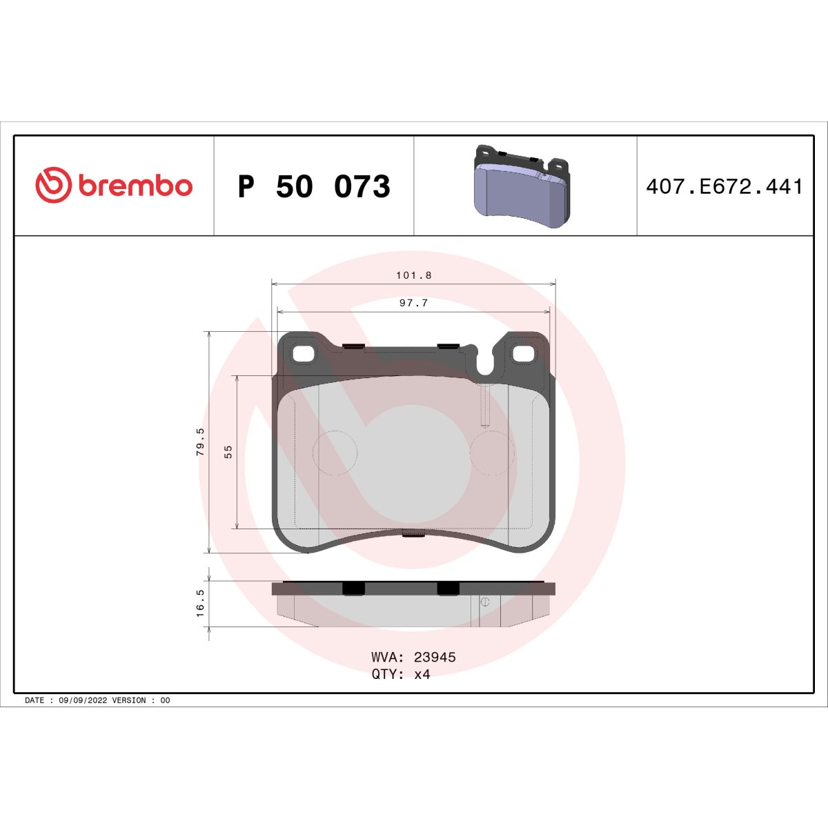 Image of Remblokset  Xtra , voor