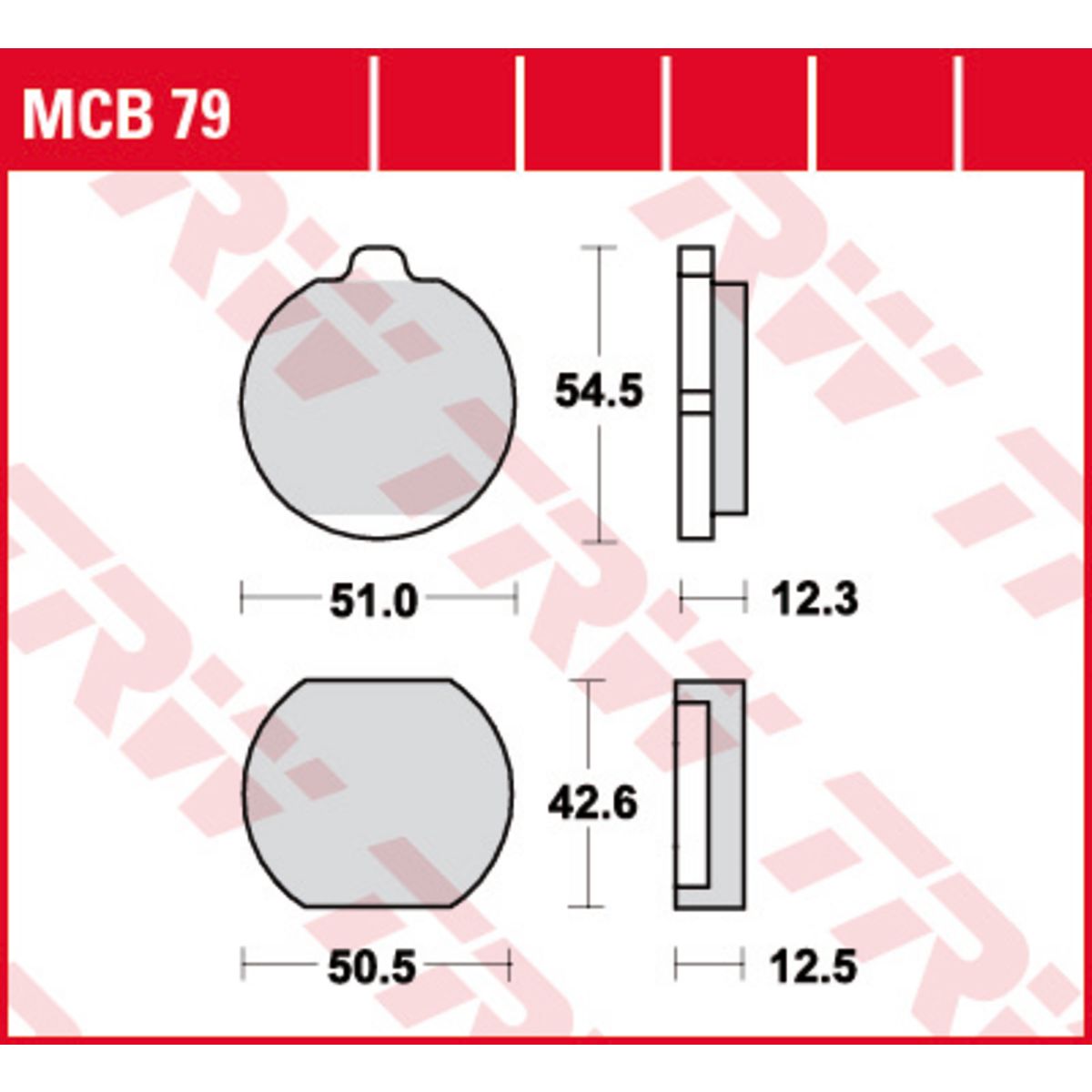 Bremsbelagsatz, ohne Straßenzulassung TRW MOTO MCB79