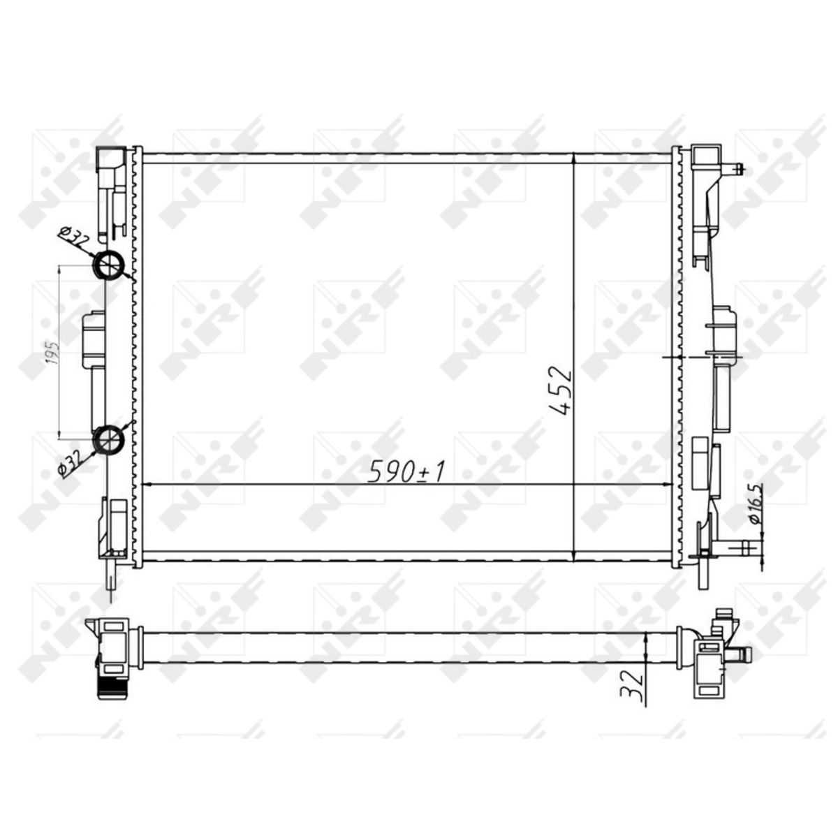 Radiateur, refroidissement du moteur Classe économique NRF 58329A