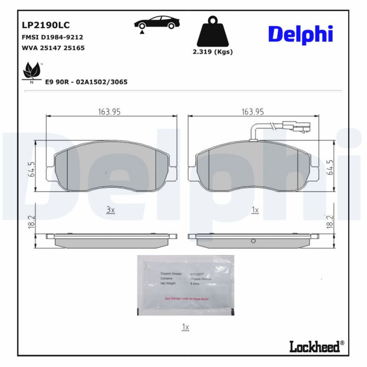 Bremsbelagsatz DELPHI LP2190LC