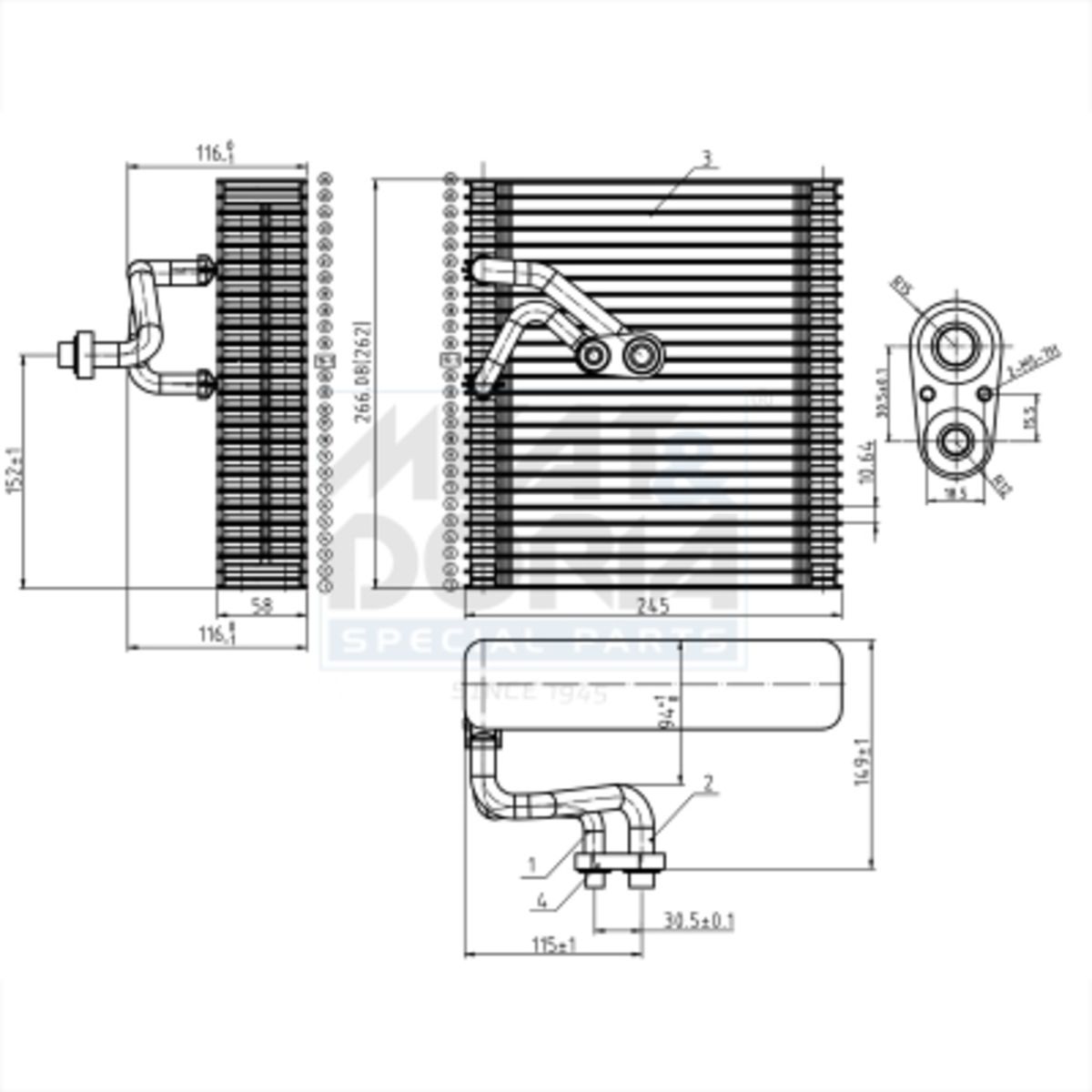 Meat & Doria Verdampfer, Klimaanlage Meat&Doria 997118