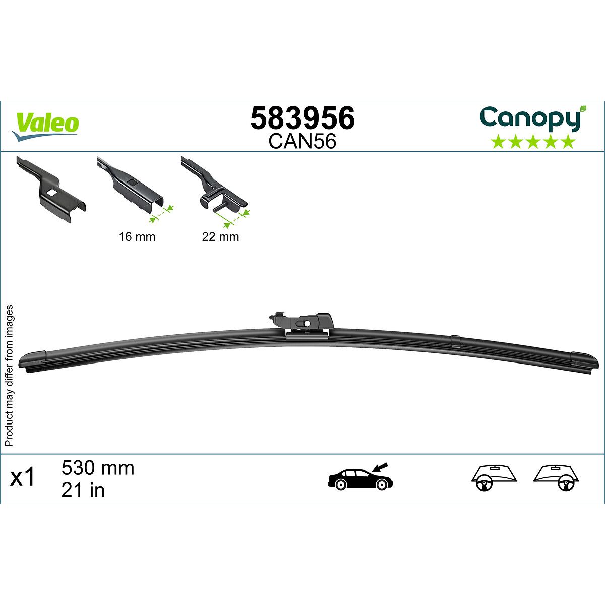Image of Wisserblad  Canopy , 530mm, Voor, 1 Stuk