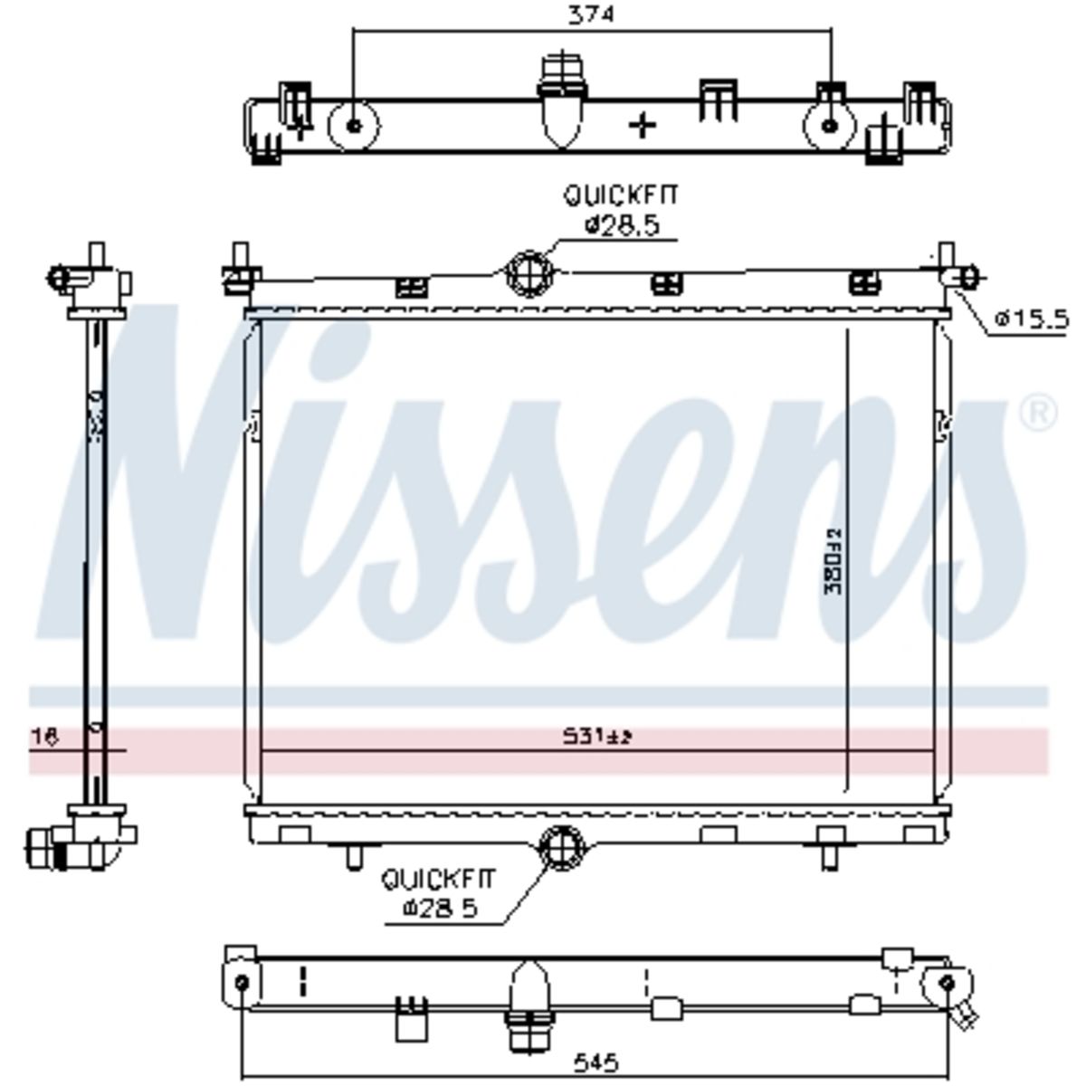 Nissens Kühler Größe 16.0 607030