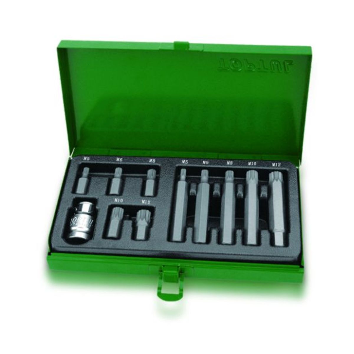 Image of Zeskantschroevendraaier bit TORX  1/2 inch 11Stk Adapter kurz + lang 12Kant