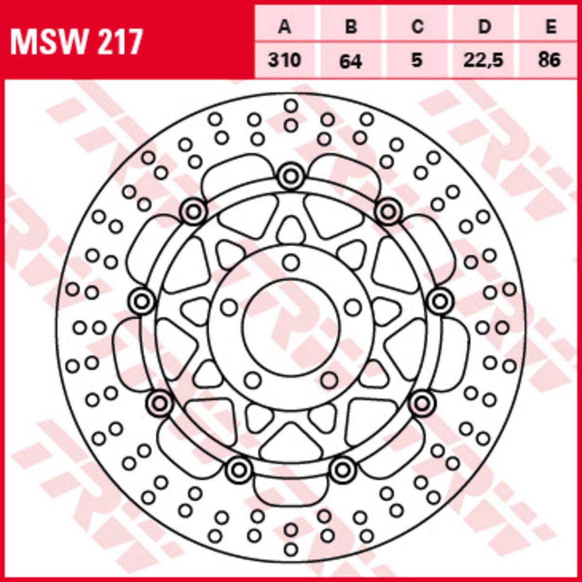 Disco freno TRW MSW217, 1 Pezzo