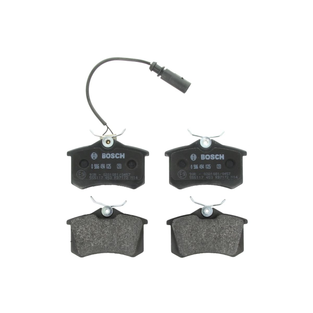 Bosch Jeu De Plaquettes De Frein 0 986 494 025, Arrière