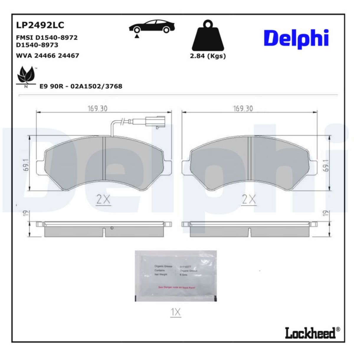 Bremsbelagsatz DELPHI LP2492LC