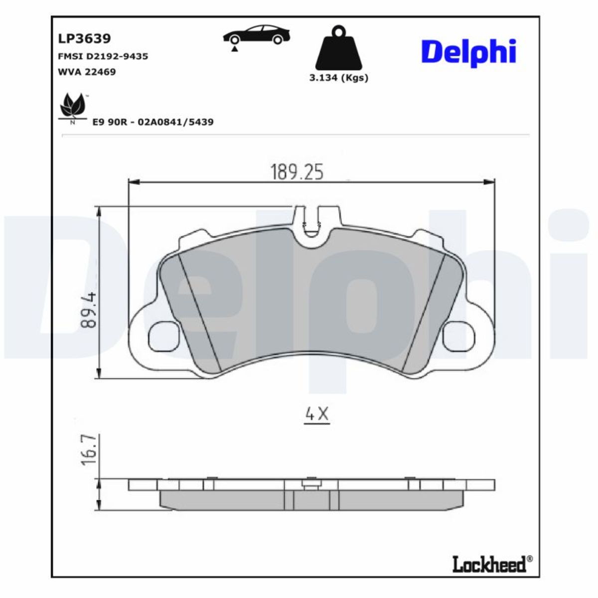Für DELPHI LP3639 Brake Pad Set, disc brake LP3639 Brake pads set front , fits: - Bild 6