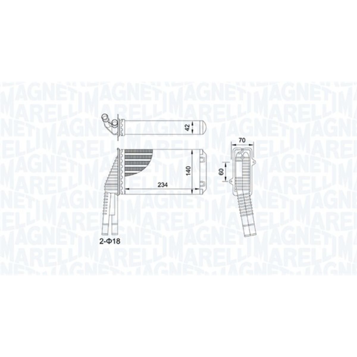 Magneti Marelli Intercambiador De Calor, Calefacción Interior 350218467000