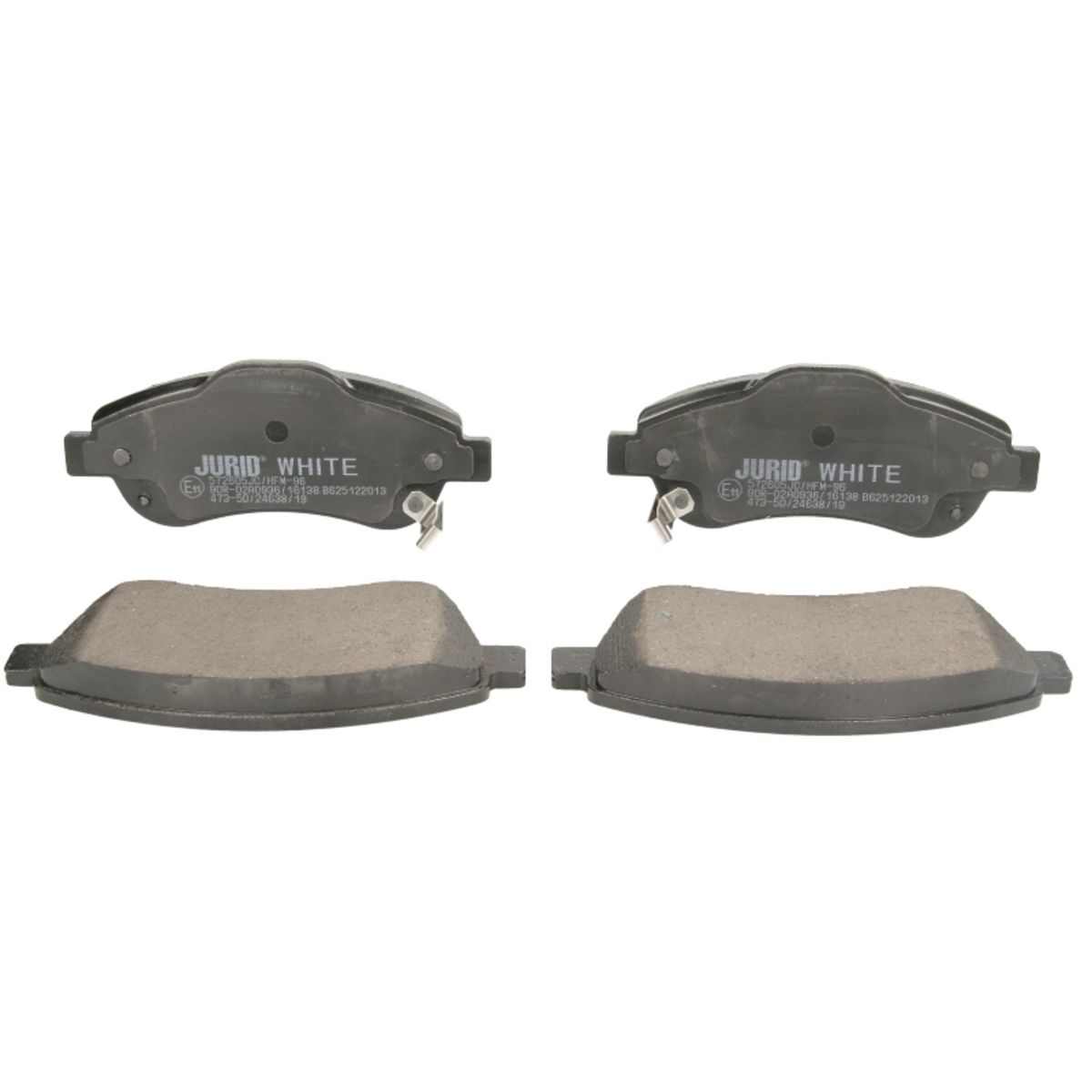 Bremsbelagsatz JURID WHITE 572605JC, Keramik, Vorne, Warnkontakt