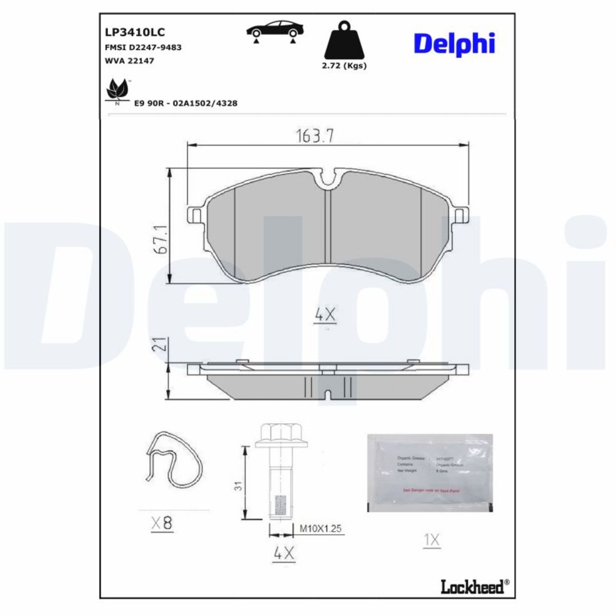 Bremsbelagsatz DELPHI LP3410LC